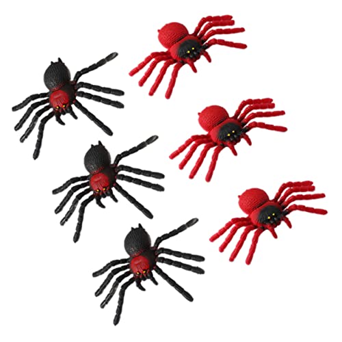 JOINPAYA 6 Stück Simulation Spinnenspielzeug Streich Spinne Halloween-streichspielzeug Halloween Liefert Halloween-schlauchboote Spinne Spinnennetz Halloween Halloween-spinne Gummi von JOINPAYA
