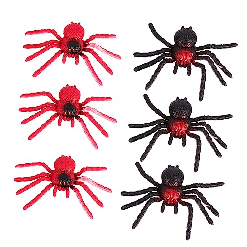 JOINPAYA 6 Stück Simulationsspinne Halloween-Dekorationsspinne Halloween -Dekorationen Party Halloween Halloween Toys Lustiges Streichspielzeug Streich Scherz Tierspielzeug Gummi von JOINPAYA
