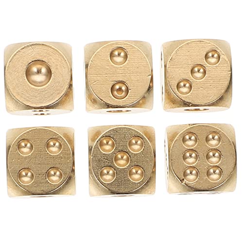 JOINPAYA 6-seitiger Aus Massivem Messing – Rand – Spielwürfel Für Karten Mathespiele – Filigrane Optik – 6er-Pack von JOINPAYA