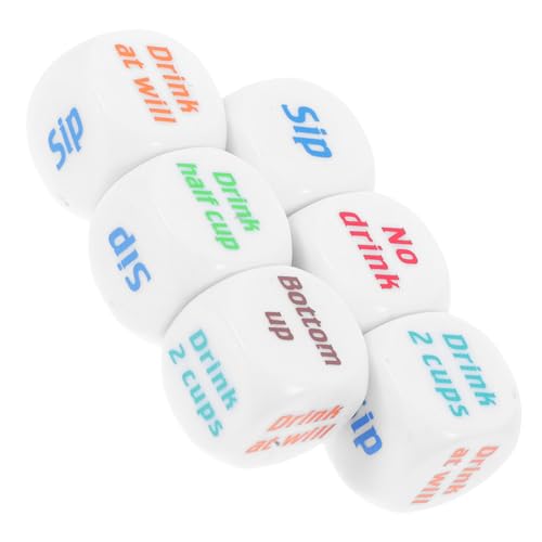 JOINPAYA 6 Stück Teiliges Acryl Trinkwürfel Robust Langlebig für Bachelorette Partys Bar Ktv Spaßiges Würfelspiel Einzigartiges Partyspiel Zubehör von JOINPAYA