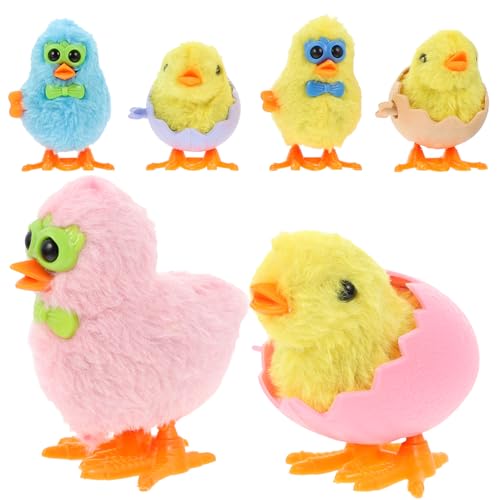 JOINPAYA 6 Stück Teiliges Aufziehspielzeug Huhn mit Lustigem Design für Ostern Kindergeburtstage für Mädchen ohne Batterien Einfach zu Bedienen von JOINPAYA