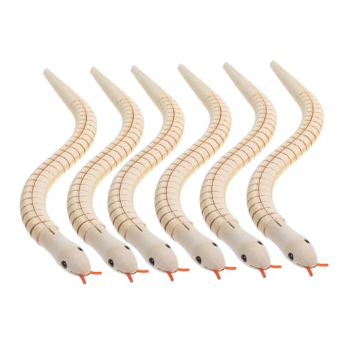 JOINPAYA 6 Stück Teiliges Holz Schlange Realistische Flexible Holzschlangen für Sicher Glatte Oberfläche Halloween Party Requisiten und Kreatives Familienspiel JOINPAYA 6 Stück Teiliges Holz Schlange Realistische Flexible Holzschlangen für Sicher Glatte Oberfläche Halloween Party Requisiten und Kreatives Familienspiel von JOINPAYA