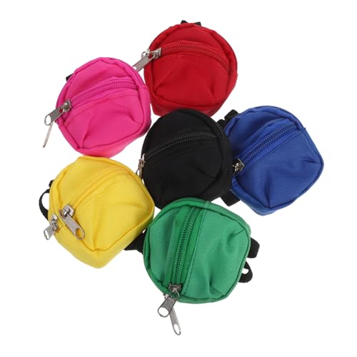 JOINPAYA 6 Stück Teiliges Mini-Puppen-Rucksack Funktionalem Reißverschluss Niedliche Cartoon-schulrucksäcke für Puppenhaus-deko Kreative Rollenspiele und Interaktives von JOINPAYA