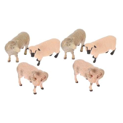 JOINPAYA 6 Stück Teiliges Miniatur Schaf Figuren Realistische Schaf Familie Kompakte Bauernhof Deko für Vielseitig Verwendbare Wildtier Nachbildung Geschenkidee für Sammler und Tierfreunde von JOINPAYA