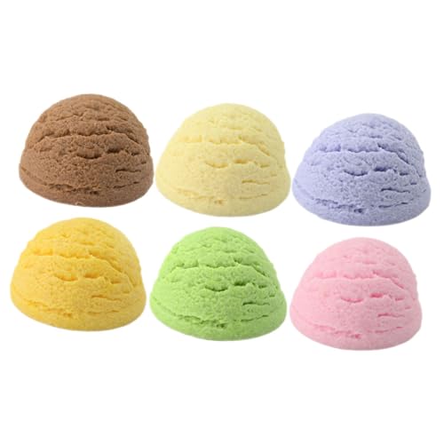 JOINPAYA 6 Stück Teiliges Realistische Eiscreme Kugel Modelle Bunte Künstliche Eiskugeln Dekoration für Eisdiele Schaufenster und Zubehör Lebensechte Simulation von JOINPAYA