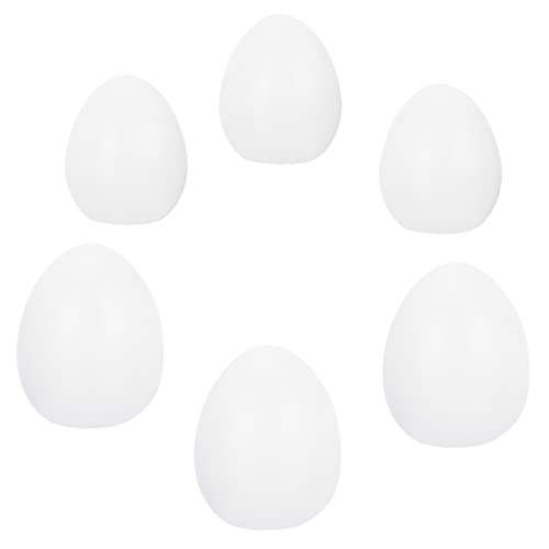 JOINPAYA 6 Stücke bemalter Ei-Embryo easter eggs easter egg decoration Ostereier für Dekorationen Eier zum Bemalen Schaumei basteln Plastikeier selber machen Ostereier malen Weiß von JOINPAYA