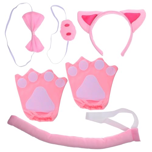 JOINPAYA 6-Teiliges Schweinekostüm-Set: Rosa Schweineohren Nase Fliege Kostümzubehör Für Halloween Weihnachten Karneval Cosplay Anziehparty von JOINPAYA