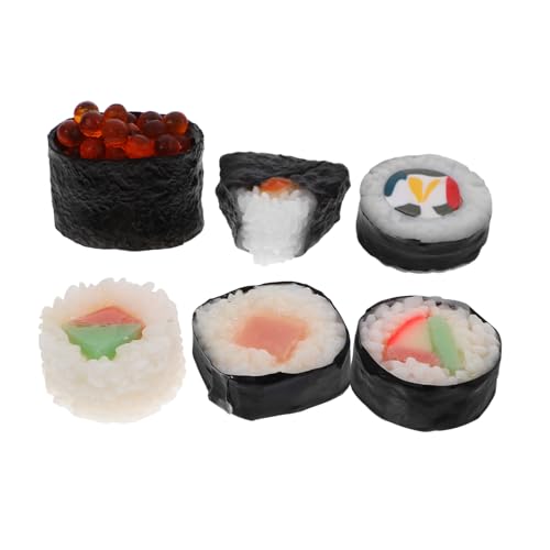 JOINPAYA Hochpräzise PVC-Sushi-Modelle 6 Stück Japanisches Lebensmitteldekor Für Küche Restaurantfotografie Sushi-Spielzeug Für Jungen Und Mädchen von JOINPAYA