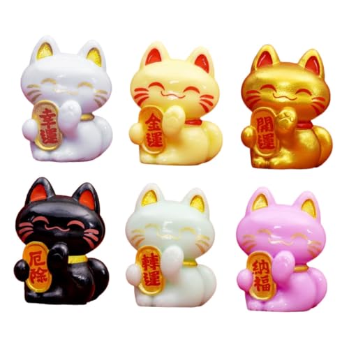 JOINPAYA 6-teiliges Mini-glückskatzen-Figuren-Set, Niedliche Miniatur-Desktop-katzenfiguren, Cartoon-glückskatzen-statuen, DIY-Desktop-katzendekoration, Katzen-Dekoration JOINPAYA 6-teiliges Mini-glückskatzen-Figuren-Set, Niedliche Miniatur-Desktop-katzenfiguren, Cartoon-glückskatzen-statuen, DIY-Desktop-katzendekoration, Katzen-Dekoration von JOINPAYA