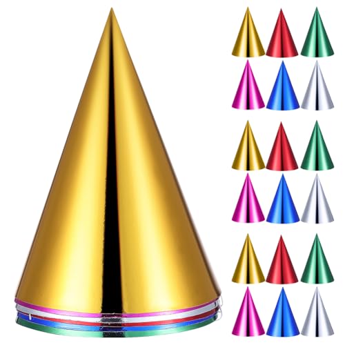 JOINPAYA 60 Partyhüte für Kinder: Geburtstagskegelhüte in Metallic – Kopfbedeckung zum Selbstzusammenbauen – Papierkegelkappe für Geburtstagsparty-Dekorationen und Feierbedarf JOINPAYA 60 Partyhüte für Kinder: Geburtstagskegelhüte in Metallic – Kopfbedeckung zum Selbstzusammenbauen – Papierkegelkappe für Geburtstagsparty-Dekorationen und Feierbedarf von JOINPAYA