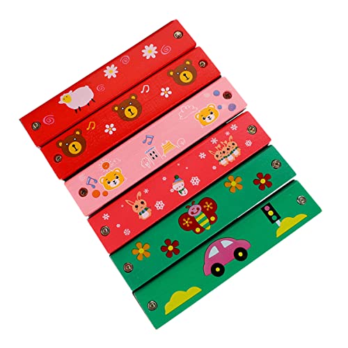 JOINPAYA Mundharmonika Für Jungen Und Mädchen 6er-Pack Holzmundharmonikas 16 Löcher Mundharmonika Für Jungen Und Mädchen Spielzeug Kinderinstrument von JOINPAYA