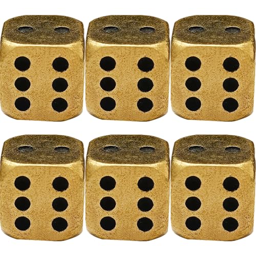 JOINPAYA 6St Messingwürfel große Zahlenwürfel kleine Würfelstütze Rollenspiel Würfel Lügner Würfelspiel Liebe Würfel mathespiele spielwürfel spielewürfel Retro-Kupferwürfel Würfel Spielzeug von JOINPAYA