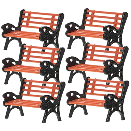 JOINPAYA Miniatur-Ornament Parkstühle 6-teiliges Kinderspielzeug-Set Kinderspielzeug Straßenminiaturen Dekorative Minibank Mikrolandschafts-Ornament Mini-hausdekoration von JOINPAYA
