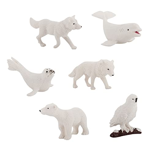 JOINPAYA 6Stücke Teiliges Winter Tier Figuren Arktische Tiere Deko für Garten Kinderzimmer Weiße Bärenskulptur Flexiblem Material Sicher und Langlebig von JOINPAYA