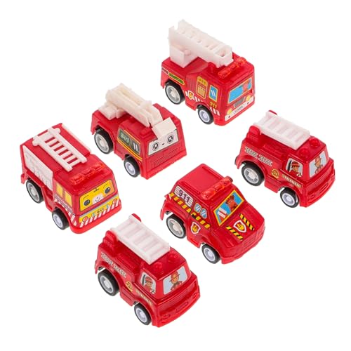 JOINPAYA 6er Set Feuerwehrfahrzeuge Spielzeugautos Mini Größe Schiebe Und Fahrmechanismus Lernspielzeug Für Ab 3 Jahren Jungen ädchen Geschenkidee von JOINPAYA