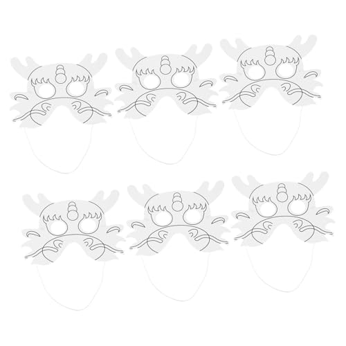 JOINPAYA 6st Drachen-blank-maske Maskerade-maske Für Frauen Maskerade Maske Frauen Weißer Diy-rohling Maskenbau-kit Weiße Halbgesichtsmaske Halloween-kostüm-cosplay-maske Partymasken Papier von JOINPAYA