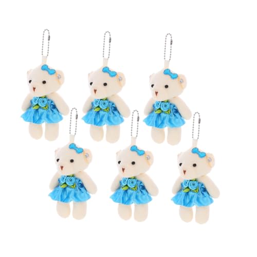 JOINPAYA 6st Hochzeitsbär- Bärenverzierung Puppe Zubehör Kleines Bärenspielzeug Hängendes Bärenspielzeug Ausgestopft Raupe Bärenspielzeug Für Diy-schlüsselanhänger Plüsch Blue von JOINPAYA