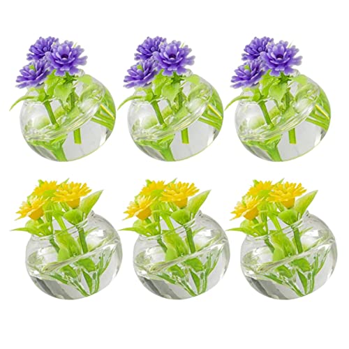 JOINPAYA 6st Mini-topfmodell Bausatz Pflanzenmodell Puppenhausdekor Kunstpflanze Miniatur Mini-hausversorgung Kleine Kakteen Künstliche Pflanzen Im Freien Puppenzubehör Glas von JOINPAYA