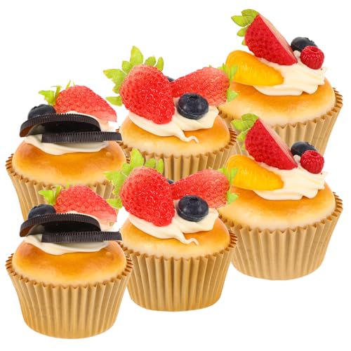 JOINPAYA 6er-Pack Gefälschte Cupcake-Modelle Kuchen-Dessert-Modelle Für Partys Lebensechte Simulation Cupcake-Shop-zubehör Kuchendekoration Künstliches Dessert- von JOINPAYA