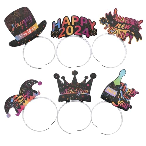 JOINPAYA 6st Verrückter Haartag Tiaras Frühlingsfest-stirnbänder Silvesterhüte in Großen Mengen Kopfschmuck Für Die Neujahrsparty Haarband Geburtstag Stirnbänder Haarnadel-Stirnband Papier von JOINPAYA