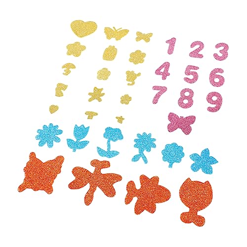 JOINPAYA 7 Goldpulver Schwamm Sticker Klebesticker Glitzer Decal Sticker Deko Aufkleber Sticker Glitzer Sticker Klebesticker Kinderaufkleber Kinderaufkleber Schaum von JOINPAYA