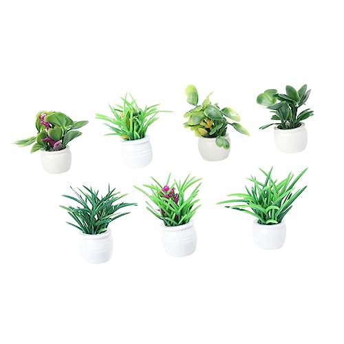 JOINPAYA 7 Stück Mini-Topfmodell künstliche zimmerpflanzen kunstpflanze stylingbã¼rsten Hausmodelle House Decoration klein Miniatur -Topfpflanze Simulation Topfpflanze Plastik Green JOINPAYA 7 Stück Mini-Topfmodell künstliche zimmerpflanzen kunstpflanze stylingbã¼rsten Hausmodelle House Decoration klein Miniatur -Topfpflanze Simulation Topfpflanze Plastik Green von JOINPAYA