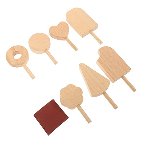 JOINPAYA 7 Stück Teiliges Japanisches Eiscreme Modellset aus Unbehandeltem Buchenholz Bemalbare EIS Dekorationen Realistische Formen Bastelset als Foto Requisite und Laden Deko von JOINPAYA