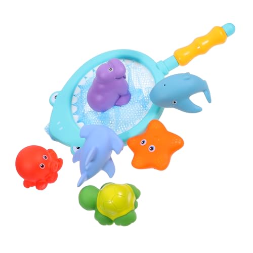 JOINPAYA 7Stücke Wasserspray mit Schwimmendem und Interaktivem Fischernetz für Badewanne Pool und Strand Fördert und Lernen über Meeresbewohner von JOINPAYA