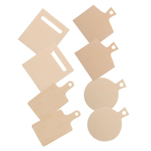 JOINPAYA 8 Stück Mini-Schneidebrettmodell Mini Schneidebrett Dollhouse Küche Puppenhaus Küche Holz Zubehör für Puppenhaus Miniküche Mini-Schneidebretter zum Basteln hölzern Beige von JOINPAYA