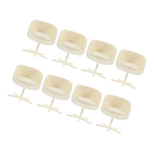 JOINPAYA 8 Stück Modell Eines Möbeldrehstuhls Mini-möbelverzierung Mini-Sofa Miniaturmodellmöbel Stuhlverzierung Miniaturstühle Für Puppenhaus Miniaturstühle Zum Basteln Beige Abs von JOINPAYA