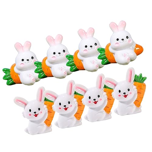 JOINPAYA 8 Stück Teiliges Mini Kaninchen Figuren Niedliche Tierische Dekoration für Garten Balkon und Micro Landschaft Resin Material mit Detailreicher Verarbeitung Verschiedene Gesten für von JOINPAYA