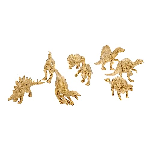 JOINPAYA 8 Stück goldenes Dinosauriermodell Zahlen Ornament Geburtstag Dekorationen Dinosaur Toy Goldene Dinosauriermodelle Dinosaurierfiguren Desktop-Dekoration Plastik von JOINPAYA
