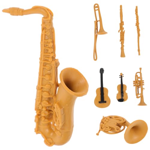 JOINPAYA 8 Teiliges Musikinstrumentenset Modellinstrumentenstatue Miniaturinstrument Instrumente Ornamente Zum Basteln Die Kleinsten Spielzeuge Der Welt Sammlerstück Miniposaune von JOINPAYA