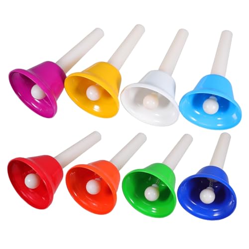 JOINPAYA 8Stücke Teiliges Handglocken Set für Bunte Jingle Bells Musikinstrumente Musikalischen Früherziehung für Kleinkinder Fördert Klangvielfalt und Rhythmusspiel von JOINPAYA