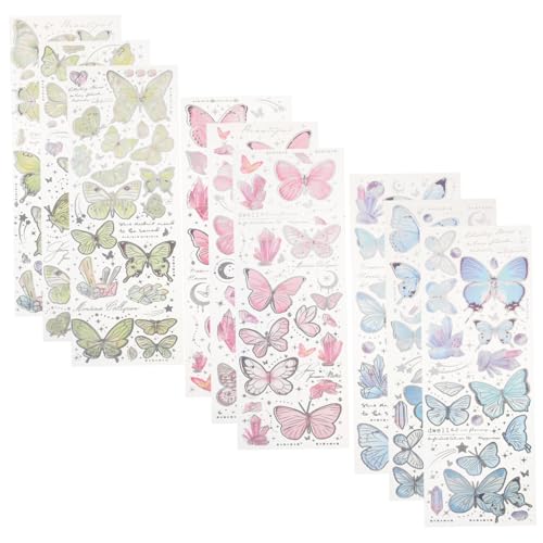 JOINPAYA 9 Blätter Scrapbooking-schmetterlingsaufkleber Journaling-Aufkleber Aufkleber Für Scrapbooking Scrapbook-Aufkleber Ästhetische Aufkleber Sammelalbum Liefert Das Haustier von JOINPAYA
