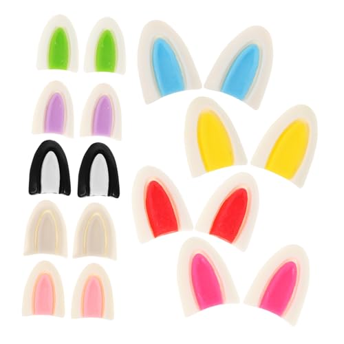 JOINPAYA 9 Paare Puppenohrzubehör Squeeze sensorisches Hasen-Ohrclips Hasen-Anhänger Armband-Anhänger Ostern-Sinnesspielzeug Plüsch Hasenohren Anhänger für Armbänder Reize Harz von JOINPAYA