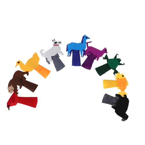 JOINPAYA 9 Stück Cartoon Animal Puppet Familienfingerpuppenspielzeug Puppen Zum Geschichtenerzählen Puppe Spürte Tierpuppen Für Weiche Fingerpuppen Filzpuppen Gefühlt von JOINPAYA