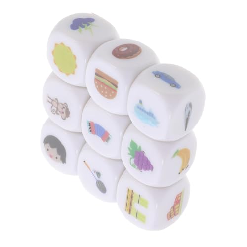 JOINPAYA 9 Stück Puzzle-Spielwürfel brettspiele Geschichtenerzählen Früherziehungswürfel Fantasiewürfel Lernen Requisiten lehren Storytelling-Zubehör Acryl von JOINPAYA