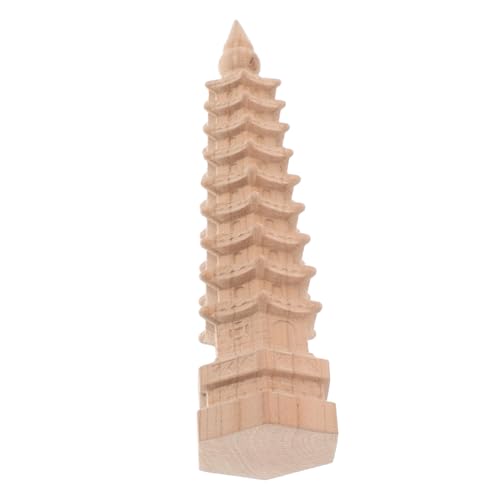 JOINPAYA 9 Wen Chang Tower Ornamente Kreuze Für Tafelaufsätze Messingstatue Minitasche Mit Anhänger Statuen Aus Messing Desktop-Tower-ständer Mini-bäume Zum Basteln Hölzern Khaki von JOINPAYA