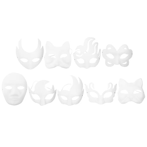JOINPAYA 9St Weiße Pappmaché-Maske Maske Hautpflege Gesicht tierische Maske Augenmasken aus weißem Papier halloween masken halloweenmaske Papiermasken selber machen leere Maskerademasken JOINPAYA 9St Weiße Pappmaché-Maske Maske Hautpflege Gesicht tierische Maske Augenmasken aus weißem Papier halloween masken halloweenmaske Papiermasken selber machen leere Maskerademasken von JOINPAYA