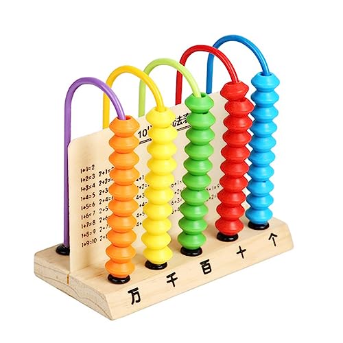 JOINPAYA Zähler Für Mathematik Mathe-Spielzeug Für Kinder Pädagogischer Abakus Aus Holz 5 Stäbe Je 10 Perlen Kognition von JOINPAYA