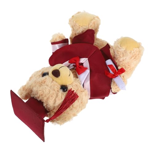 JOINPAYA Abschlussbär Stofftiere Graduierung Plüsch Bär Mit Kleid Und Grad Cap Class Von 2025 Abschlussdekoration Für College High School Grad -Party Gunst Rot von JOINPAYA