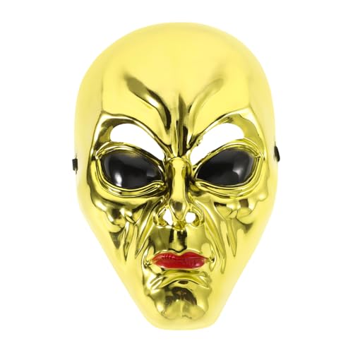 JOINPAYA Alien-Maske Halloween-Maske Horrormaske Cosplay-Partymaske Cosplay-Maske Karnevalspartymaske gruselige Monstermaske Halloween-Cosplay karnevalskostüm maske Plastik Golden von JOINPAYA