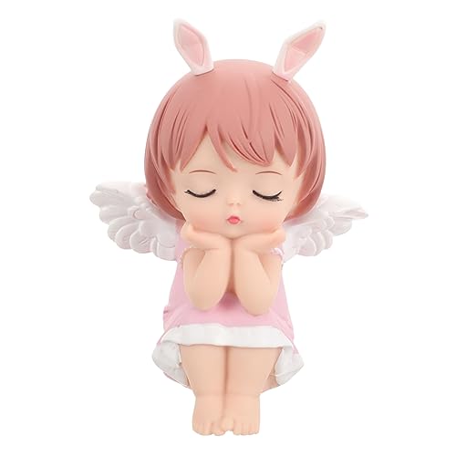 Joinpaya Rosa Engel Kuchen Dekoration: Flügel Kuchendeckel Engel Figur Tortenaufsatz Kleine Mädchen Kuchen Geburtstag Ornament Bald Aufdecken Karikatur Topper Dekorationen Rosa Vinyl von JOINPAYA