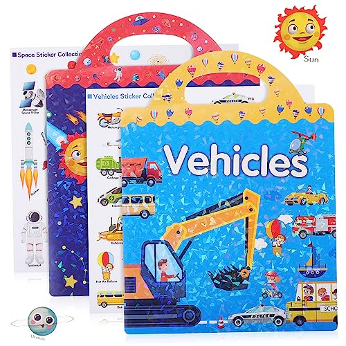 JOINPAYA Aufkleber Geschwollene Aufkleber Wiederverwendbares Stickerbuch Stickerbücher Für Kleinkinder Buch Über Aktivitäten Im Auto Für Cartoon-stickerbuch Papier von JOINPAYA