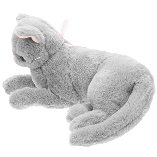 JOINPAYA Ausgestopfte Katze Ornament Kuscheltier Tiere Das Tier Lebensechte Katze Ausgestopfte Katzen Die Aussehen Ausgestopftes Ornament Graue Katze Schlafende Katze von JOINPAYA