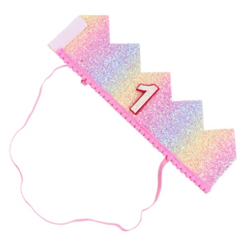 JOINPAYA Gradient Rainbow Geburtstagshut Für Junge Mädchen Dekorativer Partyheiligenschein Jahr Niedlicher Fotorequisiten Für Ersten Geburtstag Elegant Und Farbenfroh Für von JOINPAYA