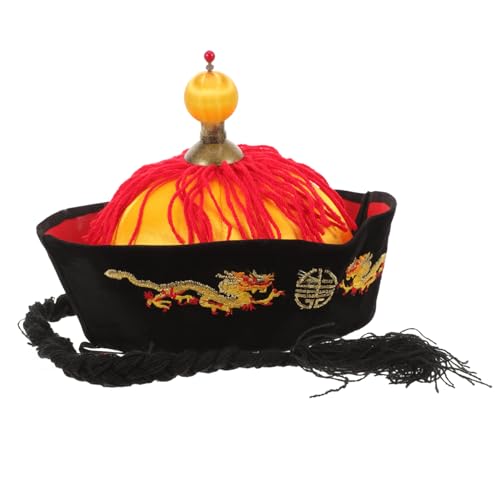 JOINPAYA Chinesische Orientalische Chinesischer Hut Im Alten Stil Cosplay Chinesischer Hut Kaiserhut Der Qing-dynastie Chinesischer Hut Mit Zopf Chinesischer Kaiserhut Abschlussball China von JOINPAYA