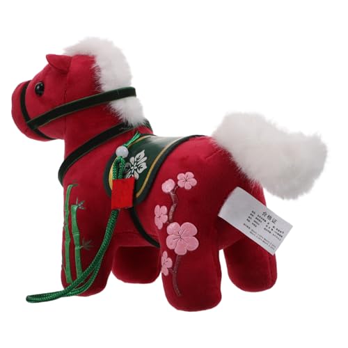 JOINPAYA Chinesisches Pferdeplüschtier Jahr Anhänger Weiches Kuscheltier Glückssymbol Tragbarer Pferdeanhänger Für Tasche Jungen von JOINPAYA