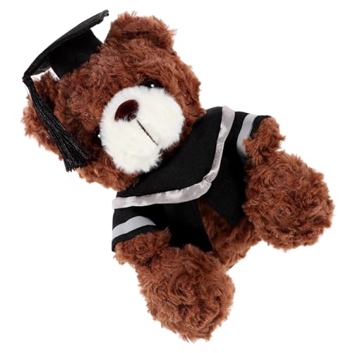 JOINPAYA Doctor Hat Bärenpuppe Bequeme Bärenpuppe Doktor Bär Ausgestopfte Puppe Abschluss Gefüllter Süßer Bär Abschluss-Cartoon-bär Abschluss Bär Dark Brown Plüsch von JOINPAYA